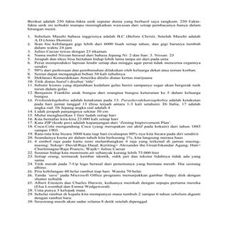 250 fakta fakta unik seputar dunia