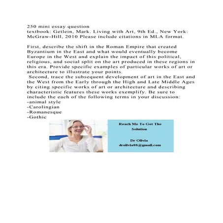 250 mini essay questiontextbook Getlein, Mark. Living with Art, 9.docx
