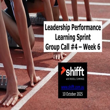 Leadership Performance  Learning Sprint Group Call #4 – Week 6