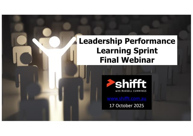 Leadership Performance  Learning Sprint Final Webinar