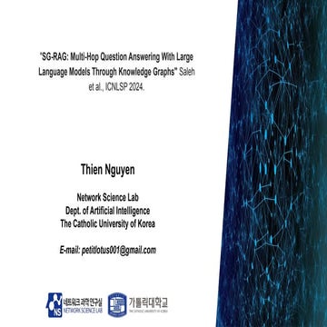 251027_Thien_Labseminar_SG-RAG: Multi-Hop Question Answering With Large Langu...