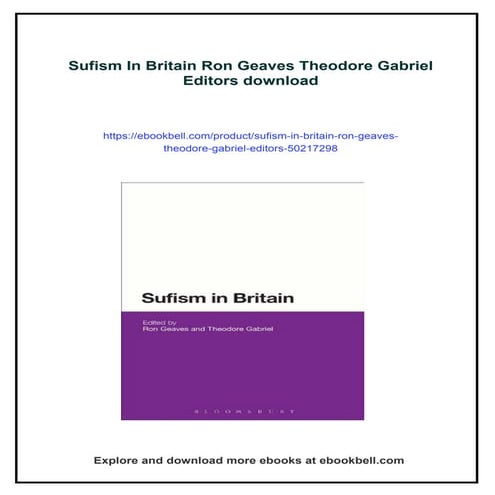 Sufism In Britain Ron Geaves Theodore Gabriel Editors | PDF