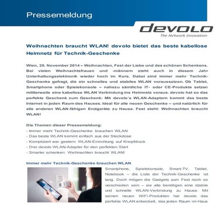 Weihnachten braucht WLAN! devolo bietet das beste kabellose Heimnetz für Tech...