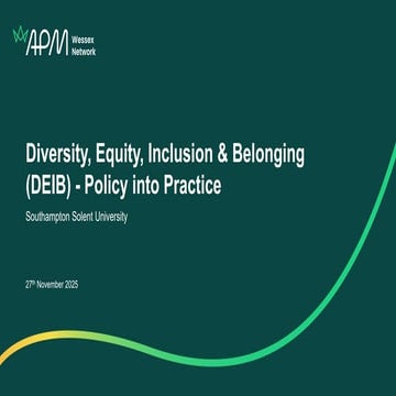 APM Wessex Network: DEIB Policy into Practice