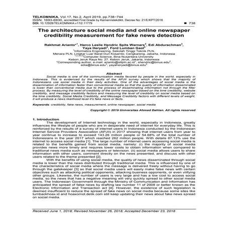 The architecture social media and online newspaper credibility measurement fo...