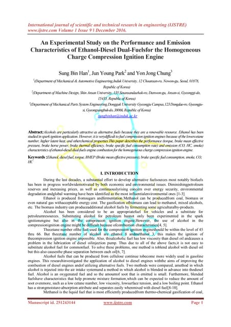 Performance and Emissions Analysis of N-Butanol Blended with Gasoline ...