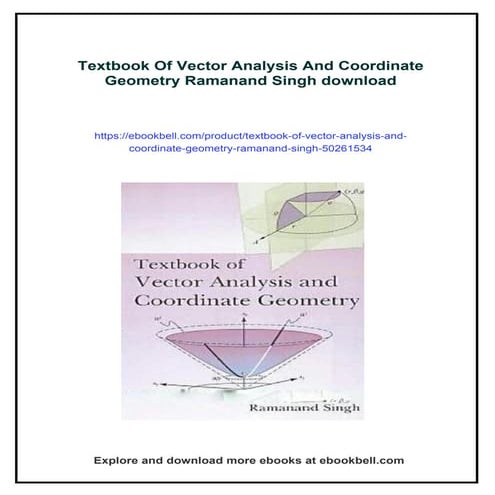 Textbook Of Vector Analysis And Coordinate Geometry Ramanand Singh