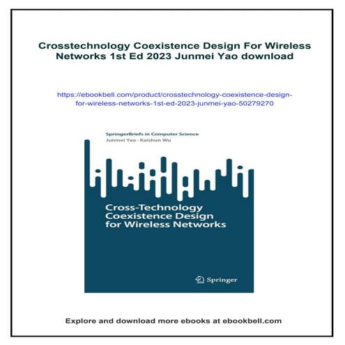 Crosstechnology Coexistence Design For Wireless Networks 1st Ed 2023 ...