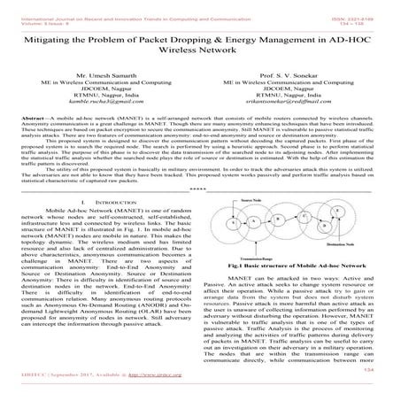 Mitigating the Problem of Packet Dropping & Energy Management in AD-HOC Wirel...