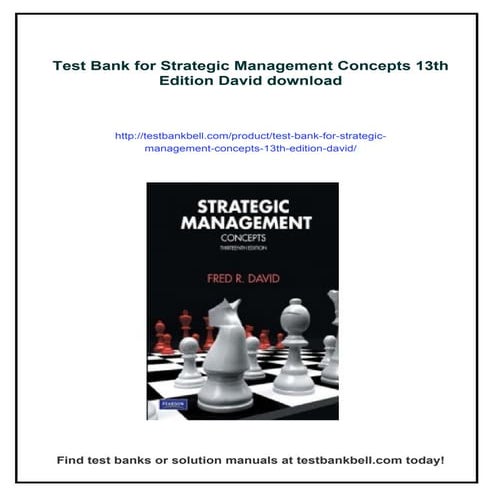 Test Bank for Strategic Management Concepts 13th Edition David | PDF