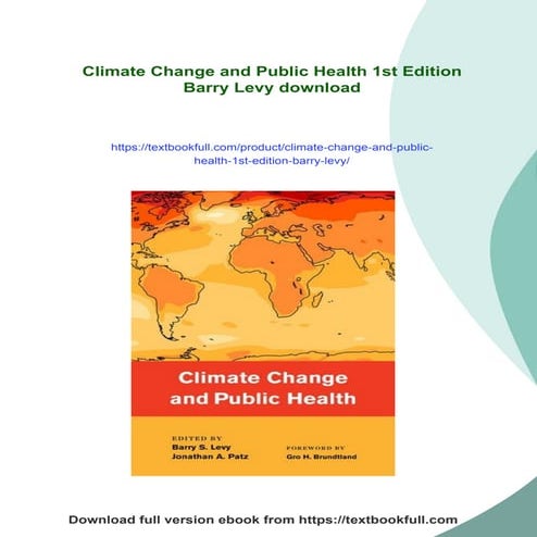 Climate Change and Public Health 1st Edition Barry Levy | PDF