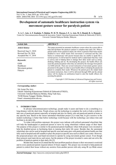 Development of automatic healthcare instruction system via movement gesture s...