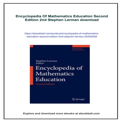 Encyclopedia Of Mathematics Education Second Edition 2nd Stephen Lerman