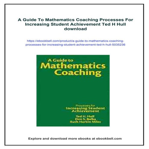 A Guide To Mathematics Coaching Processes For Increasing Student Achievement ...