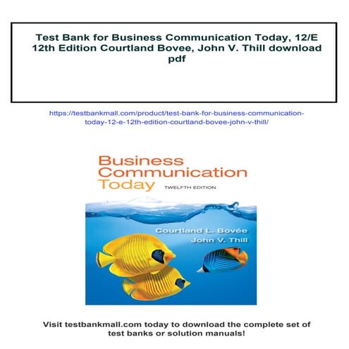 Test Bank for Business Communication Today, 12/E 12th Edition Courtland ...