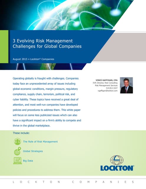 Global risk management issues | PPT