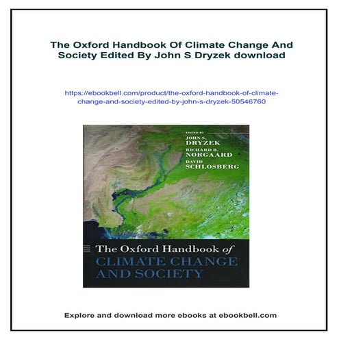 The Oxford Handbook Of Climate Change And Society Edited By John S ...