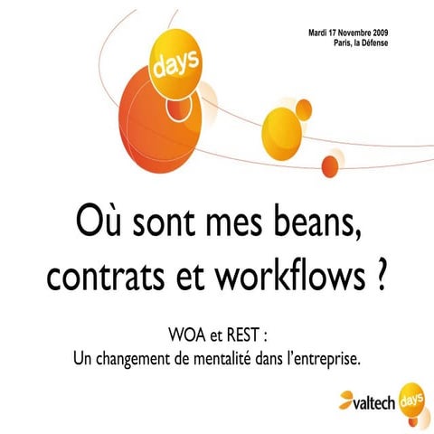 Ou sont mes beans, contrats et workflows ? WOA et REST: Un changement de ment...