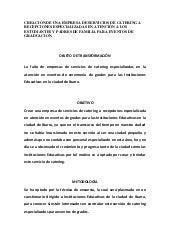 Carta de presentacion de catering Carta de presentacion de catering