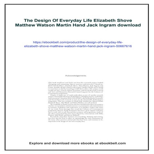 The Design Of Everyday Life Elizabeth Shove Matthew Watson Martin Hand Jack I...