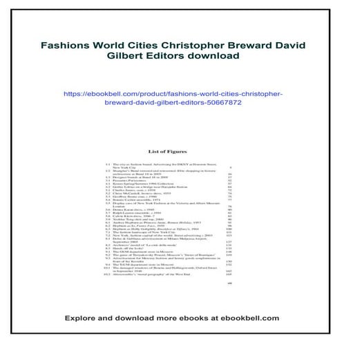 Fashions World Cities Christopher Breward David Gilbert Editors
