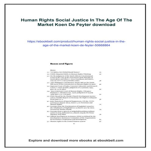 Human Rights Social Justice In The Age Of The Market Koen De Feyter
