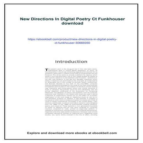 New Directions In Digital Poetry Ct Funkhouser