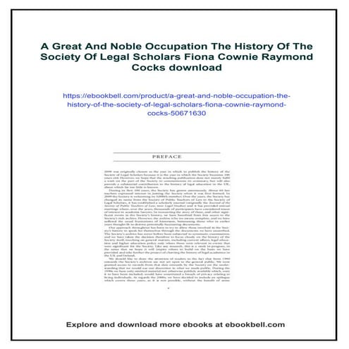 A Great And Noble Occupation The History Of The Society Of Legal ...