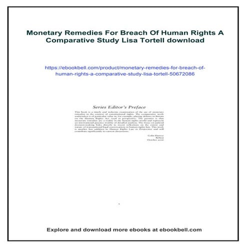 Monetary Remedies For Breach Of Human Rights A Comparative Study Lisa ...