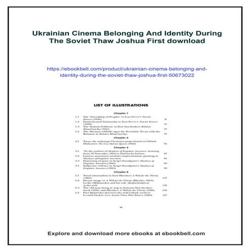 Ukrainian Cinema Belonging And Identity During The Soviet Thaw Joshua ...
