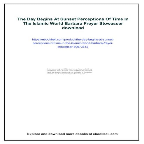 The Day Begins At Sunset Perceptions Of Time In The Islamic World Barbara Fre...