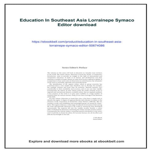 Education In Southeast Asia Lorrainepe Symaco Editor