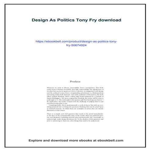 Download full ebook of Design As Politics Tony Fry instant download pdf