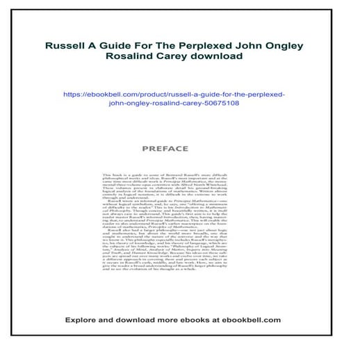 Russell A Guide For The Perplexed John Ongley Rosalind Carey | PDF