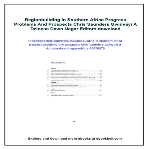Regionbuilding In Southern Africa Progress Problems And Prospects Chris Saund...