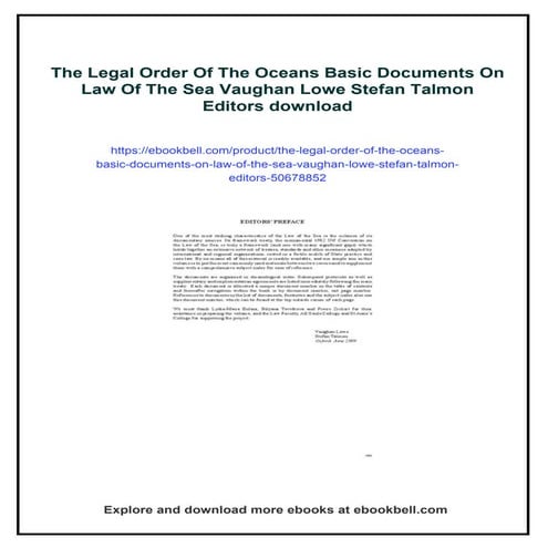 The Legal Order Of The Oceans Basic Documents On Law Of The Sea Vaughan Lowe ...
