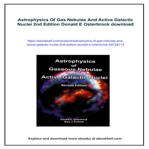 Astrophysics Of Gas Nebulae And Active Galactic Nuclei 2nd Edition Donald E O...