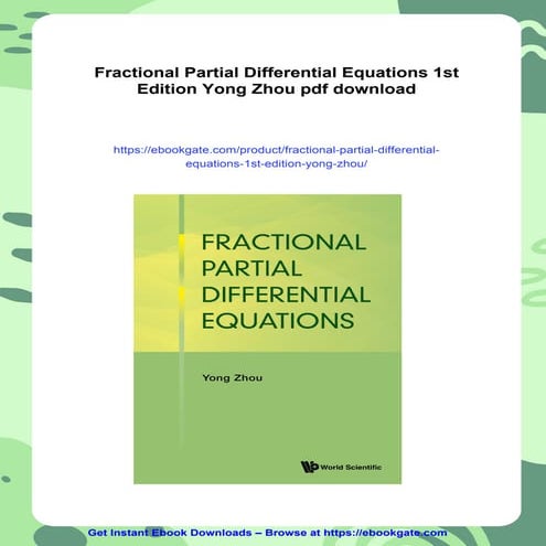 Fractional Partial Differential Equations 1st Edition Yong Zhou
