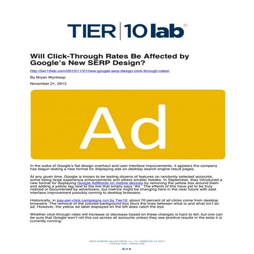 Will Click-Through Rates Be Affected by Google’s New SERP Design? 