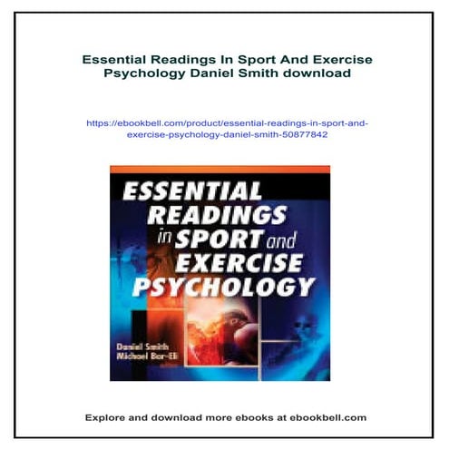 Essential Readings In Sport And Exercise Psychology Daniel Smith