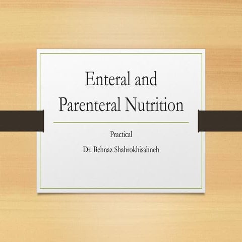 parenteral nutrition and enteral nutrition | PDF