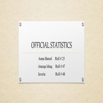 OFFICIAL STATISTICS