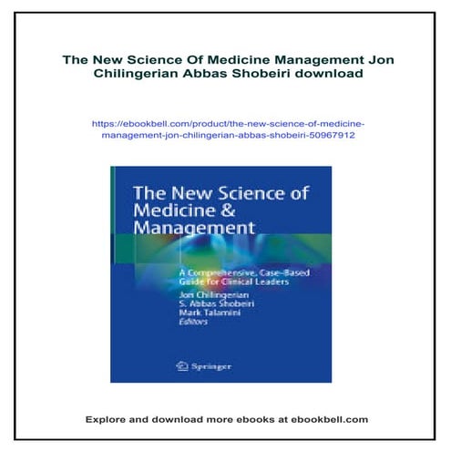 The New Science Of Medicine Management Jon Chilingerian Abbas Shobeiri ...