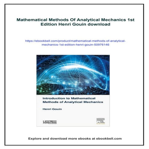 Mathematical Methods Of Analytical Mechanics 1st Edition Henri Gouin