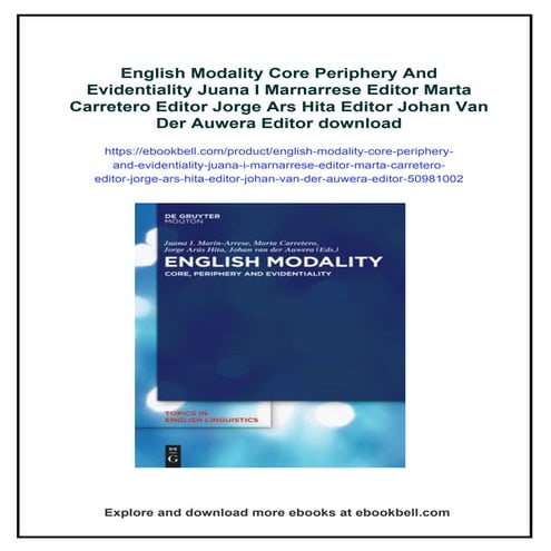English Modality Core Periphery And Evidentiality Juana I Marnarrese ...