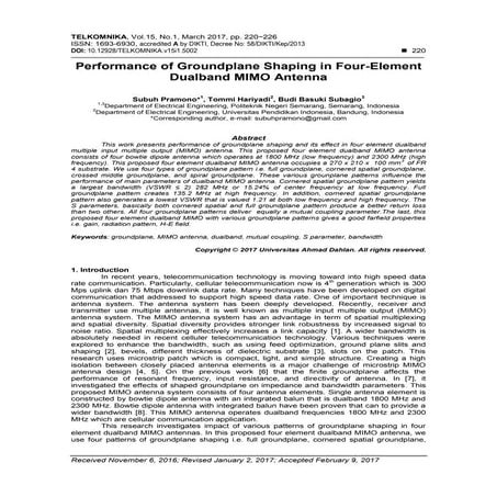Performance of Groundplane Shaping in Four-Element Dualband MIMO Antenna
