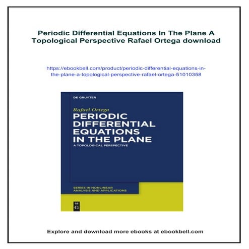 Periodic Differential Equations In The Plane A Topological Perspective Rafael...