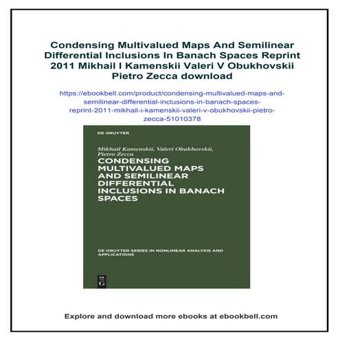 Condensing Multivalued Maps And Semilinear Differential Inclusions In ...