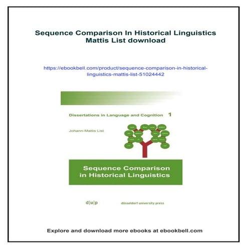 Sequence Comparison In Historical Linguistics Mattis List