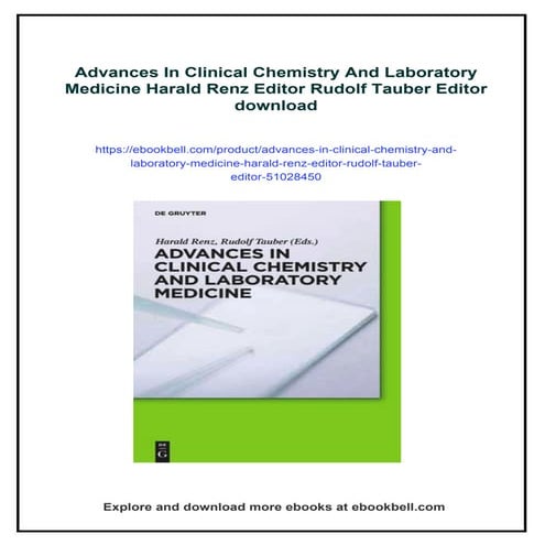 Advances In Clinical Chemistry And Laboratory Medicine Harald Renz ...